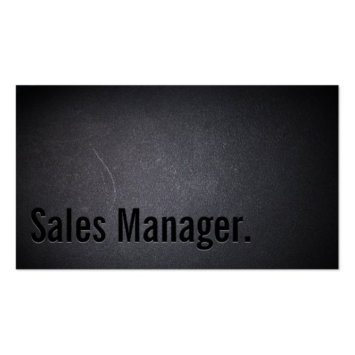 Professional Black Out Sales Manager Business Card (front side)