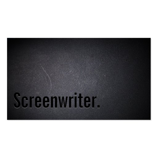 Professional Black Out Screenwriter Business Card