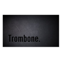 Professional Black Out Trombone Business Card