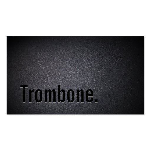 Professional Black Out Trombone Business Card (front side)