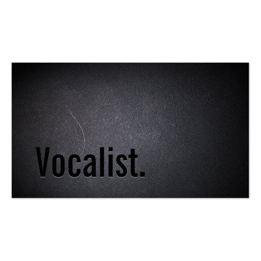 Professional Black Out Vocalist Business Card (front side)
