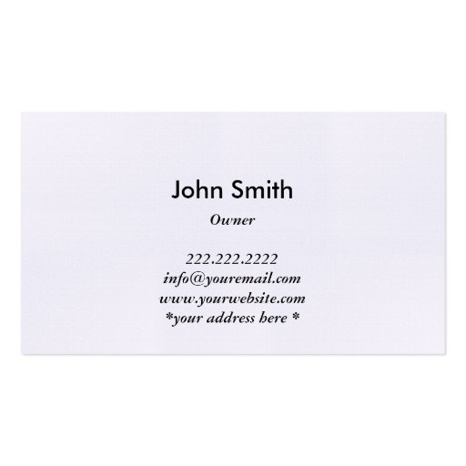Professional Black & White Linen Business Card (back side)