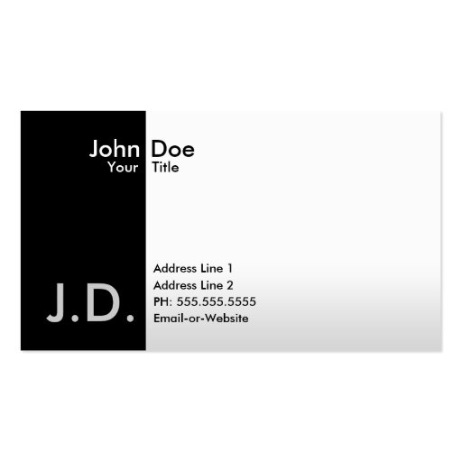 professional black/white (monogrammed) business cards (front side)
