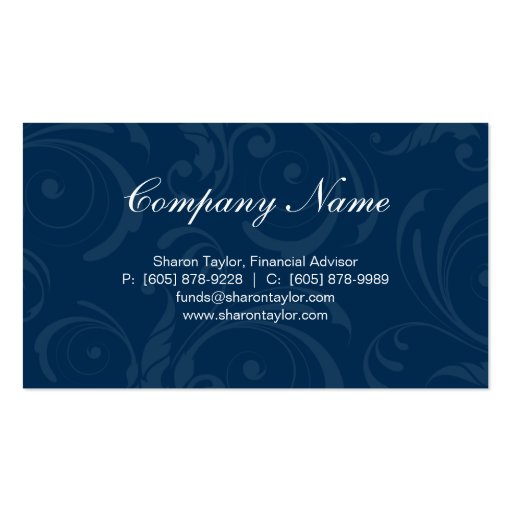 Professional Blue Business Card Swirls (front side)