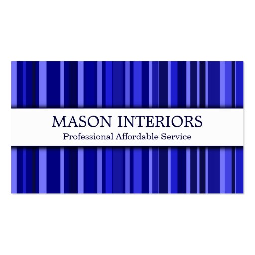 Professional Blue Interior Designer Business Card (front side)