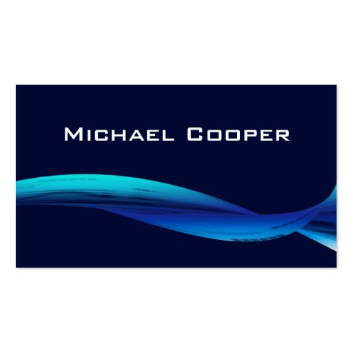 Professional Blue Wave Business Card Navy (front side)
