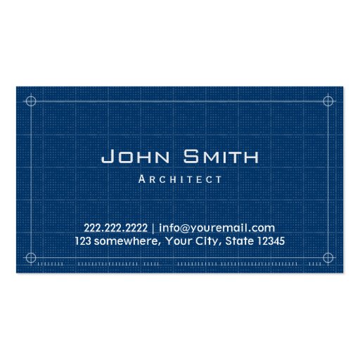 Professional Blueprint Architect Business Card