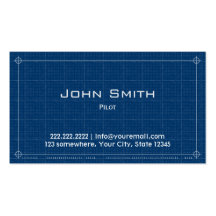 Professional Blueprint Pilots Business Card