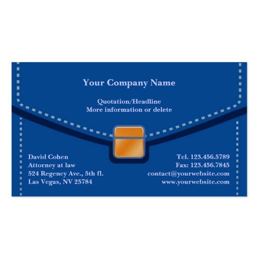 Professional Briefcase Business Card (front side)