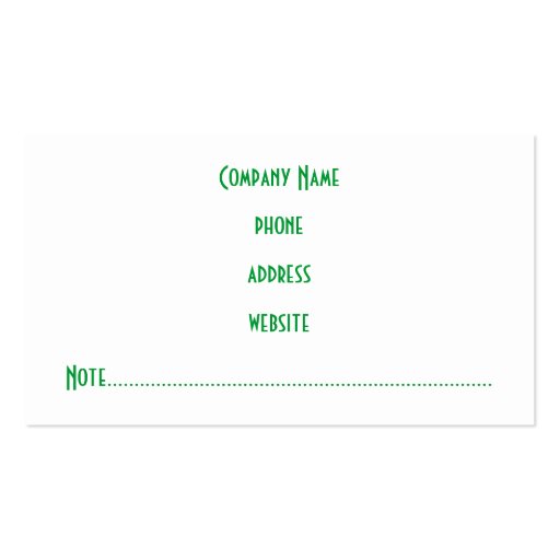 Professional Bright Green Business Card (back side)