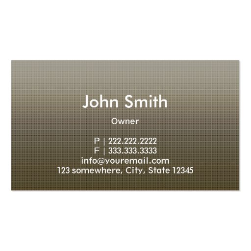 Professional Bronze Metal Business Card (back side)