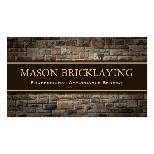 Professional Builder / Bricklaying Business Card (front side)
