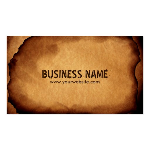 Professional Burned Paper Business Cards (front side)