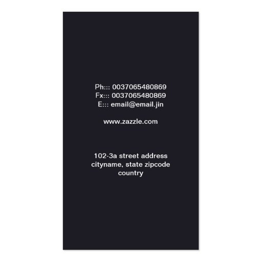 professional business card (back side)