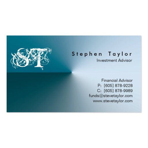 Professional Business Card Blue Plain Accounting (front side)