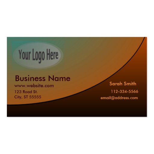 Professional Business Card Copper Shades with Logo (front side)