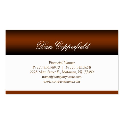 Professional Business Card Financial Planner 2