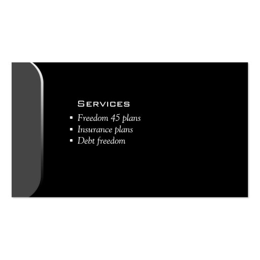 Professional Business Card Financial Planner Gray (back side)