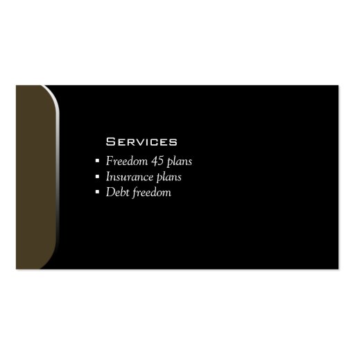 Professional Business Card Financial Planner Green (back side)