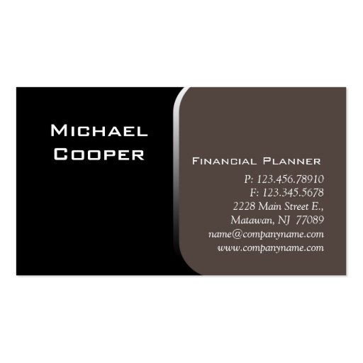 Professional Business Card Financial Planner Taupe