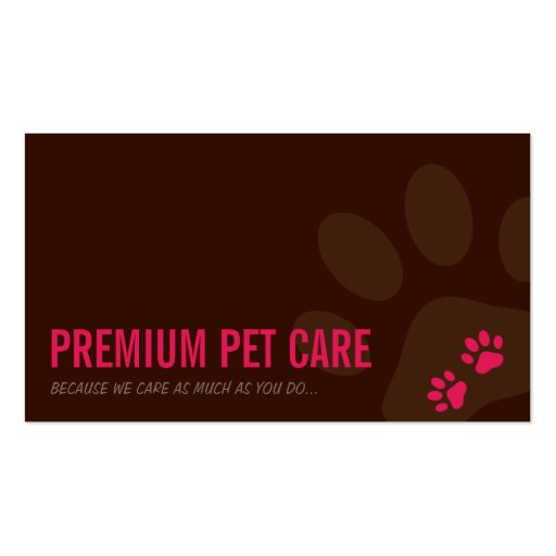 PROFESSIONAL BUSINESS CARD pet care (front side)