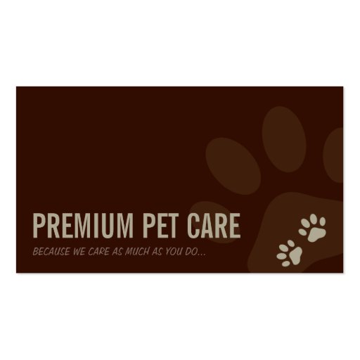 PROFESSIONAL BUSINESS CARD pet care latte brown