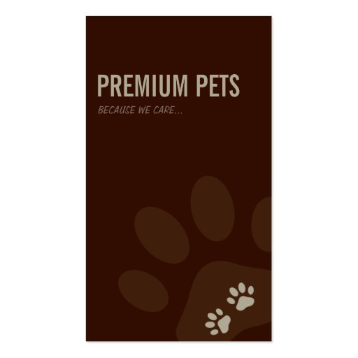 PROFESSIONAL BUSINESS CARD pet care light brown (front side)