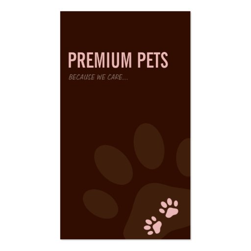 PROFESSIONAL BUSINESS CARD pet care pale pink (front side)