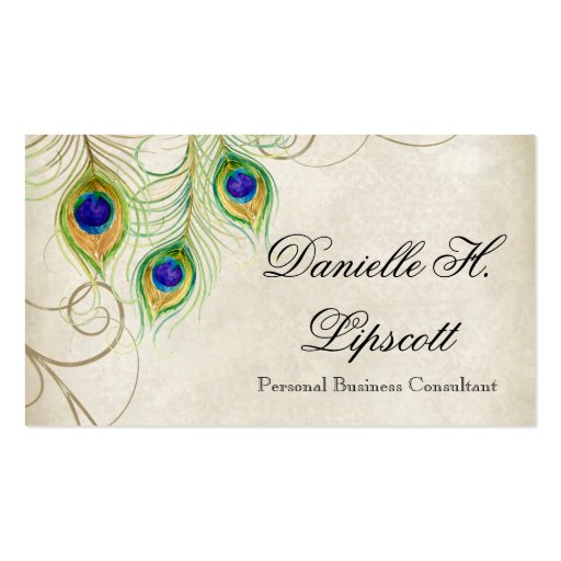 Professional Business Cards - Peacock Feathers (front side)