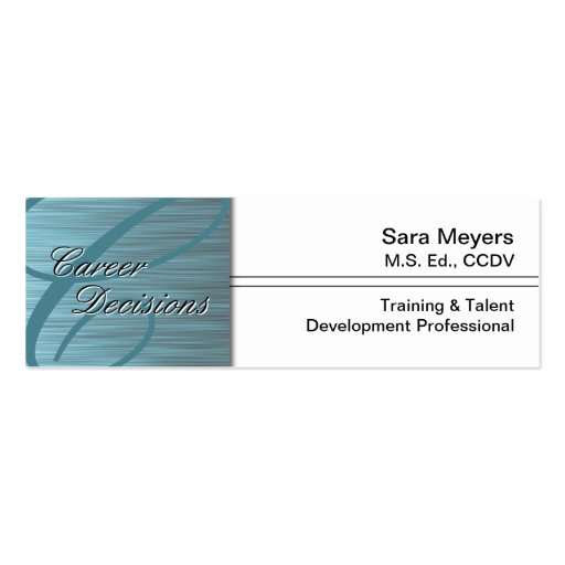 Professional Career Business Card - Monogram Blue (front side)