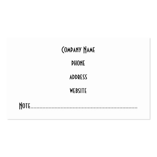 Professional Charcoal Business Card (back side)