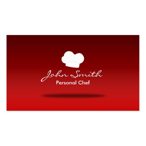 Professional Chef Hat Catering Red Business Card (front side)