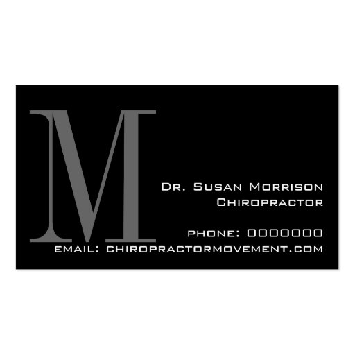 Professional Chiropractic Business Card Gold (back side)
