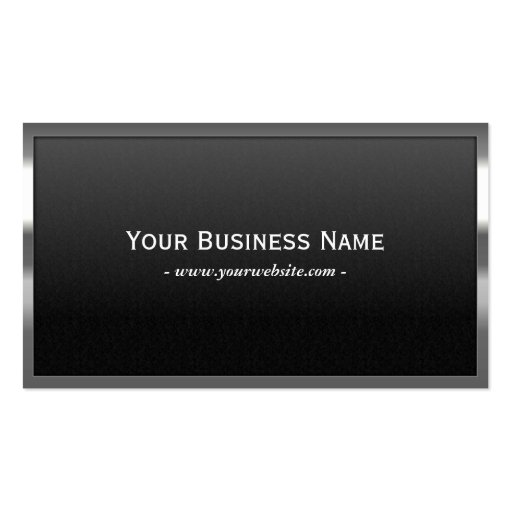 Professional Chrome Frame Dark Metal Business Card (front side)