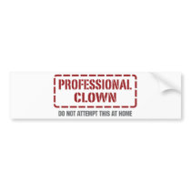 Professional Clown Bumper Sticker