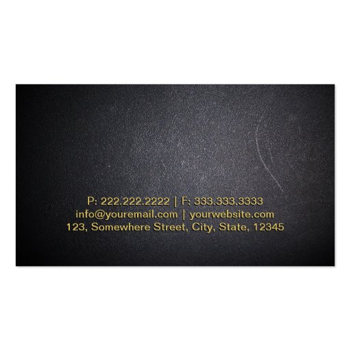 Professional Coal Black Lawyer Business Card (back side)