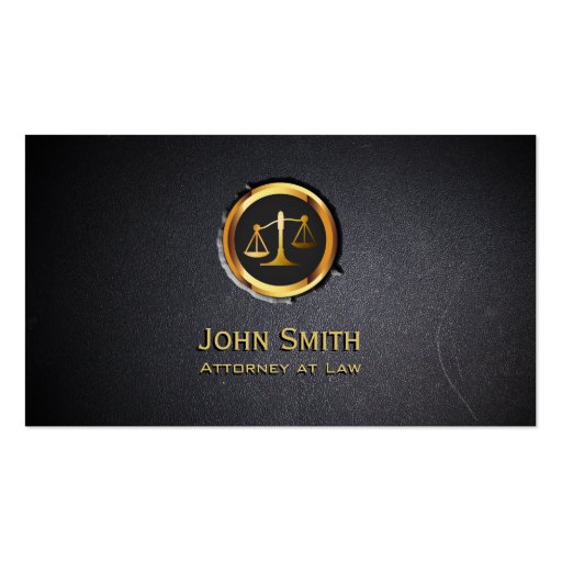 Professional Coal Black Lawyer Business Card (front side)