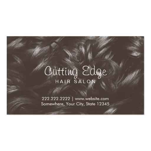 Professional Curly Hair Background Hair Stylist Business Card Template (front side)