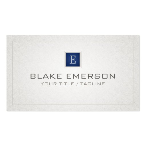 Professional Custom Monogram Business Card - Blue