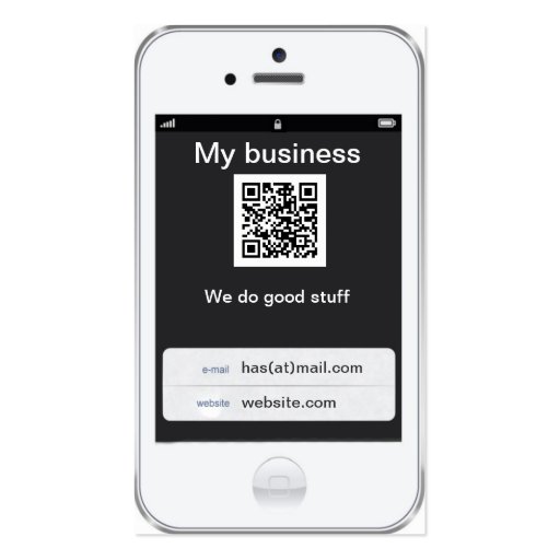 Professional Customizable white iPhone Design Business Card (front side)