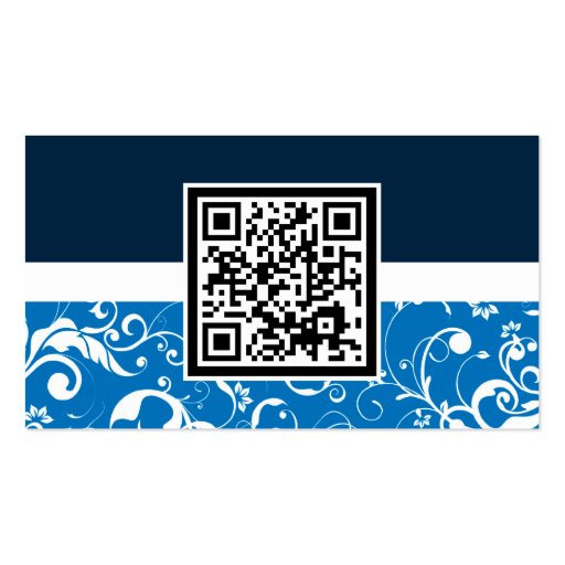 professional damask QR code Business Card Templates (front side)
