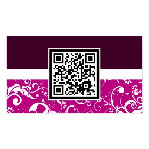 professional damask QR code Business Cards (front side)