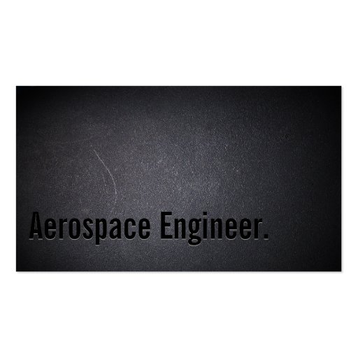 Professional Dark Aerospace Engineer Business Card (front side)