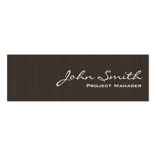 Professional Dark Wood Mini Business Card (front side)