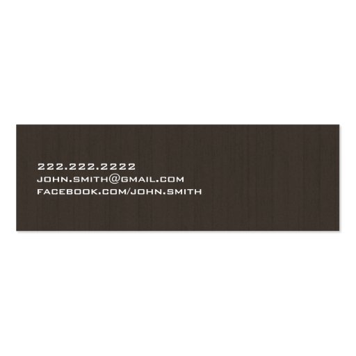 Professional Dark Wood Mini Business Card (back side)