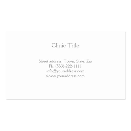 Professional dentist business card (back side)