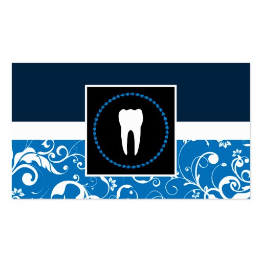 professional dentistry : damask tooth business card templates (front side)