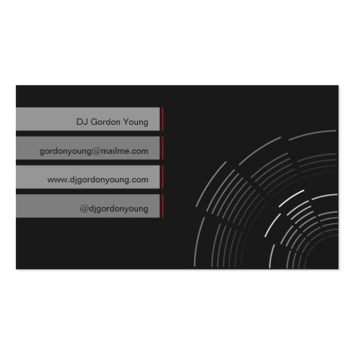 Professional DJ Business Card (back side)