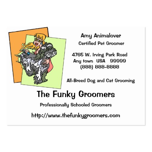 Professional Dog And Cat Grooming Cards Business Card Template (front side)