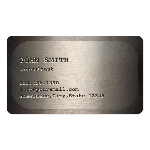 Professional Dog Tag Faux Metal Business Card (back side)